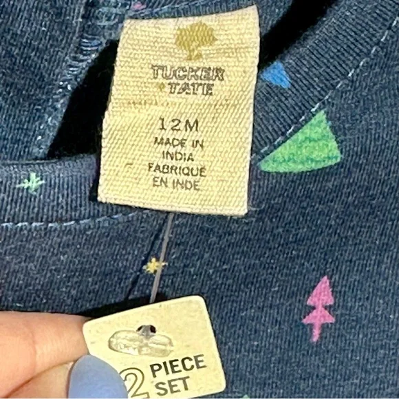 Tucker & Tate NWT Holiday Tree Ruffle Dress and Bloomers 2pc set Size 12M - Picture 3 of 13